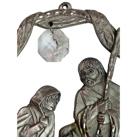 Spoontiques Pewter Nativity Ornament Crystal 3" #2376 Suncatcher - Picture 3 of 5